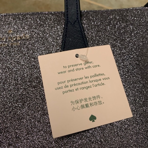 KATE SPADE GLITTER JOELEY SMALL SATCHEL DUSK NAVY - Picture 6 of 8